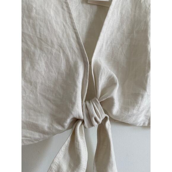NWT Faithfull the Brand Marcie Linen Tie Crop Top - Picture 7 of 10